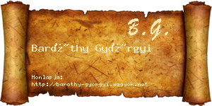Baróthy Györgyi névjegykártya