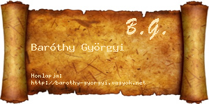 Baróthy Györgyi névjegykártya