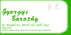 gyorgyi barothy business card